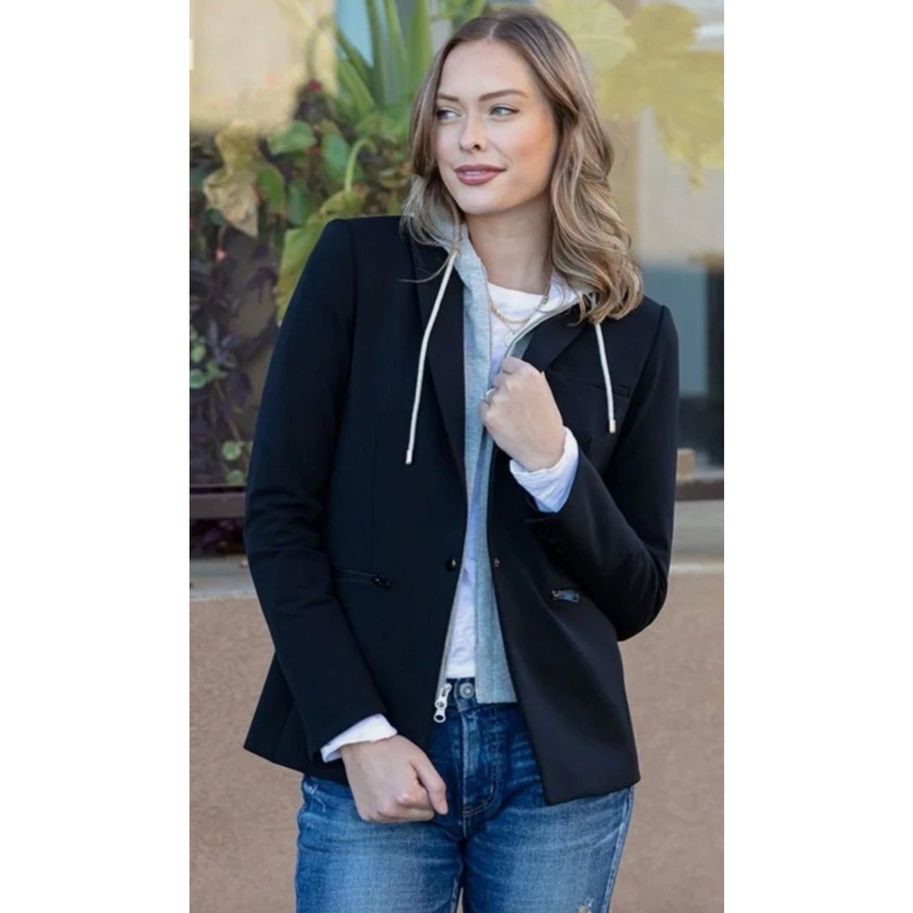 Veronica Beard Iconic Scuba Dickey Jacket Bi Stretch Blazer $645 Black NWT 8 - Picture 4 of 11